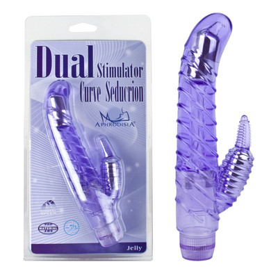Foto 1 do produto Vibrador Rabbit em Jelly com Vibração Multivelocidade e Texturizado - Aphrodisia Dual Stimulator Curve Seduction | 11,5 x 3 cm | Disponível em 2 Cores