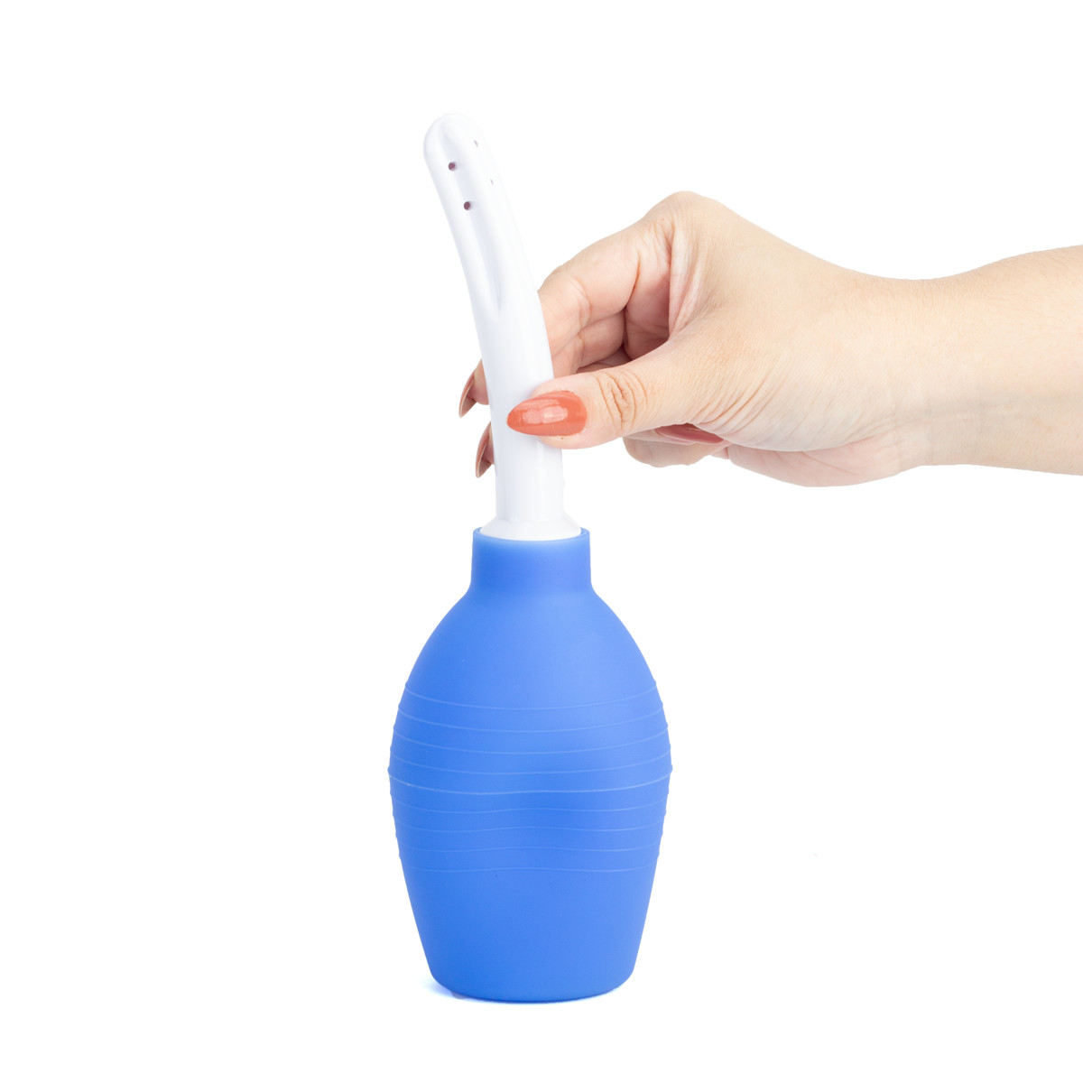 Ducha Higiênica Unissex para o Uso Anal em PVC e Aplicador com Jatos Laterais - 310 ml | Cor: Azul - 4