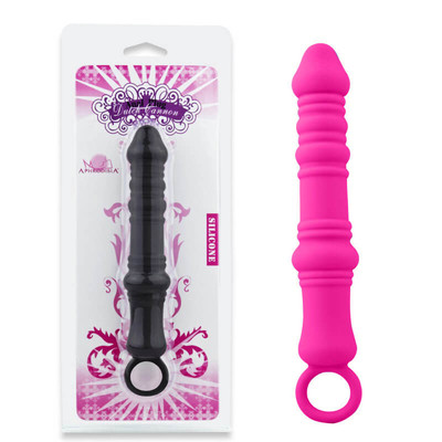 Foto 1 do produto Dutch Cannon - Plug Anal com Textura Anelar e Alça de Segurança - 15,4 x 3 cm | Cor: Rosa