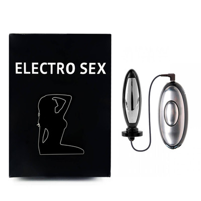Foto 1 do produto Electro Sex - Plug Anal Eletro Choque com Controle Remoto  - 7 x 2,5 cm