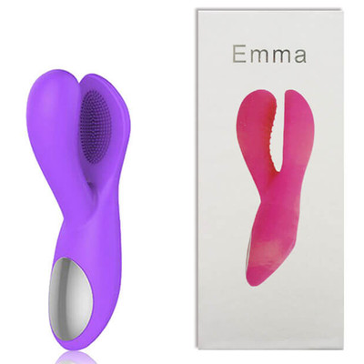 Foto 1 do produto Emma - Vibrador Ponto G Recarregável com Estimulador Clitoriano e 6 Padrões de Vibração - 16 x 5 cm | Cor: Roxo