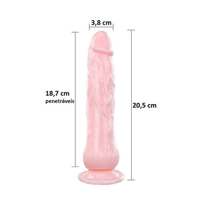 Foto 5 do produto Prótese em Formato de Pênis com Glande Definida, Veias Salientes, Ventosa e Simulação de Ejaculação - Eros Fountain | 18,7 x 3,8 cm