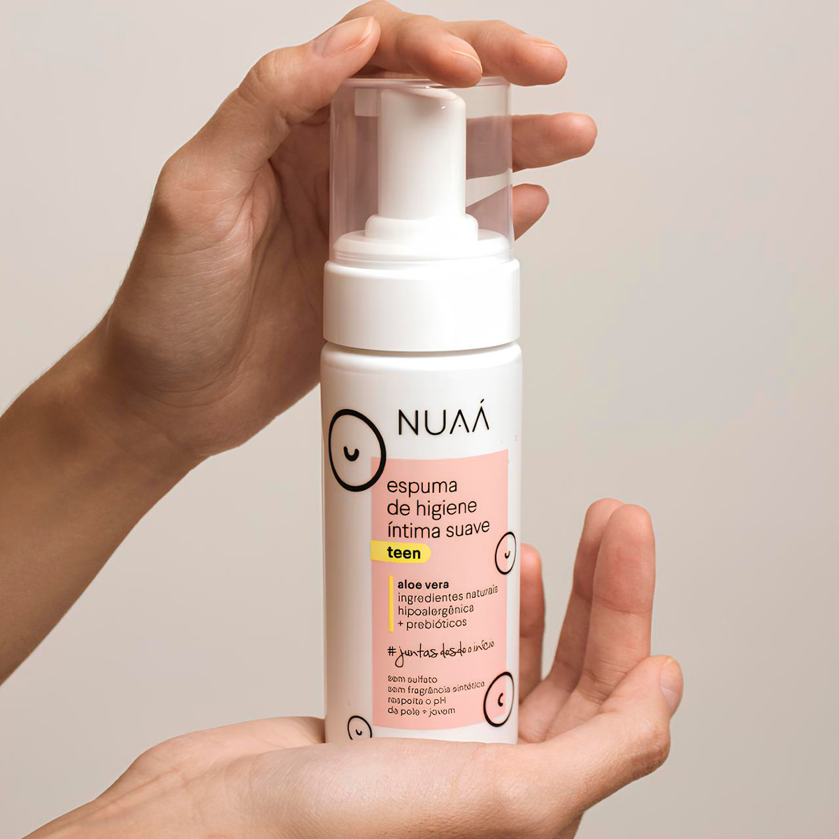 Espuma de Higiene Íntima Suave com Aloe Vera e Ácido Lático - NUAÁ Teen | 150 ml - 3