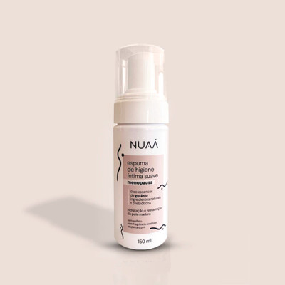 Espuma de Higiene Íntima Suave com Óleo Essencial de Gerânio - NUAÁ Menopausa | 150 ml