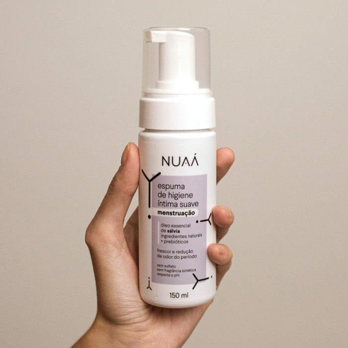 Espuma de Higiene Íntima Suave com Óleo Essencial de Sálvia - NUAÁ Menstruação | 150 ml - 3