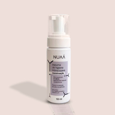 Espuma de Higiene Íntima Suave com Óleo Essencial de Sálvia - NUAÁ Menstruação | 150 ml