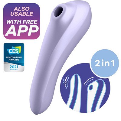 Foto 2 do produto Estimulador 2 em 1 Recarregável com 11 Intensidades de Sucção e Vibração - Satisfyer Dual Pleasure | Disponível em 2 Cores