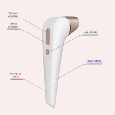 Foto 2 do produto Estimulador Clitoriano com 11 Níveis de Sucção e Resistente a água - Satisfyer Number Two | 18 x 4,7 cm