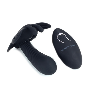 Foto 6 do produto Estimulador Clitoriano em Forma de Borboleta com Mini Pênis, 12 Modos de Vibração e Controle Remoto sem Fio - Pretty Love | Disponível em 2 Cores