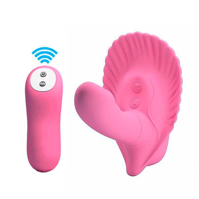 Estimulador Clitoriano em Forma de Concha com Mini Pênis Penetrável, 30 Funções de Vibração e Controle sem Fio - Pretty Love Fancy Clamshell | Disponível em 2 Cores - 2