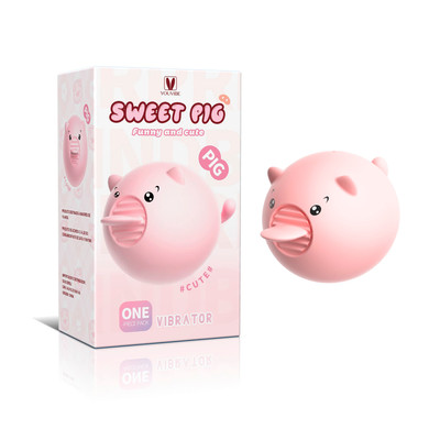 Estimulador Clitoriano em Formato de Porco com Língua em 10 Movimentos e Recarregável - YouVibe Sweet Pig | 6,2 x 4,2 cm
