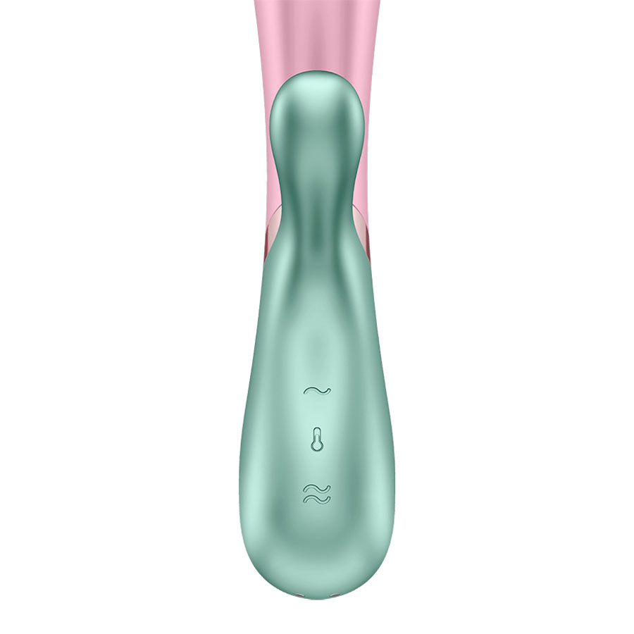 Vibrador Rabbit em Silicone com 12 Modos de Vibração, Função Aquecimento e Controle via Aplicativo - Satisfyer Hot Lover | 11,5 x 3 cm | Disponível em 3 Cores - 12