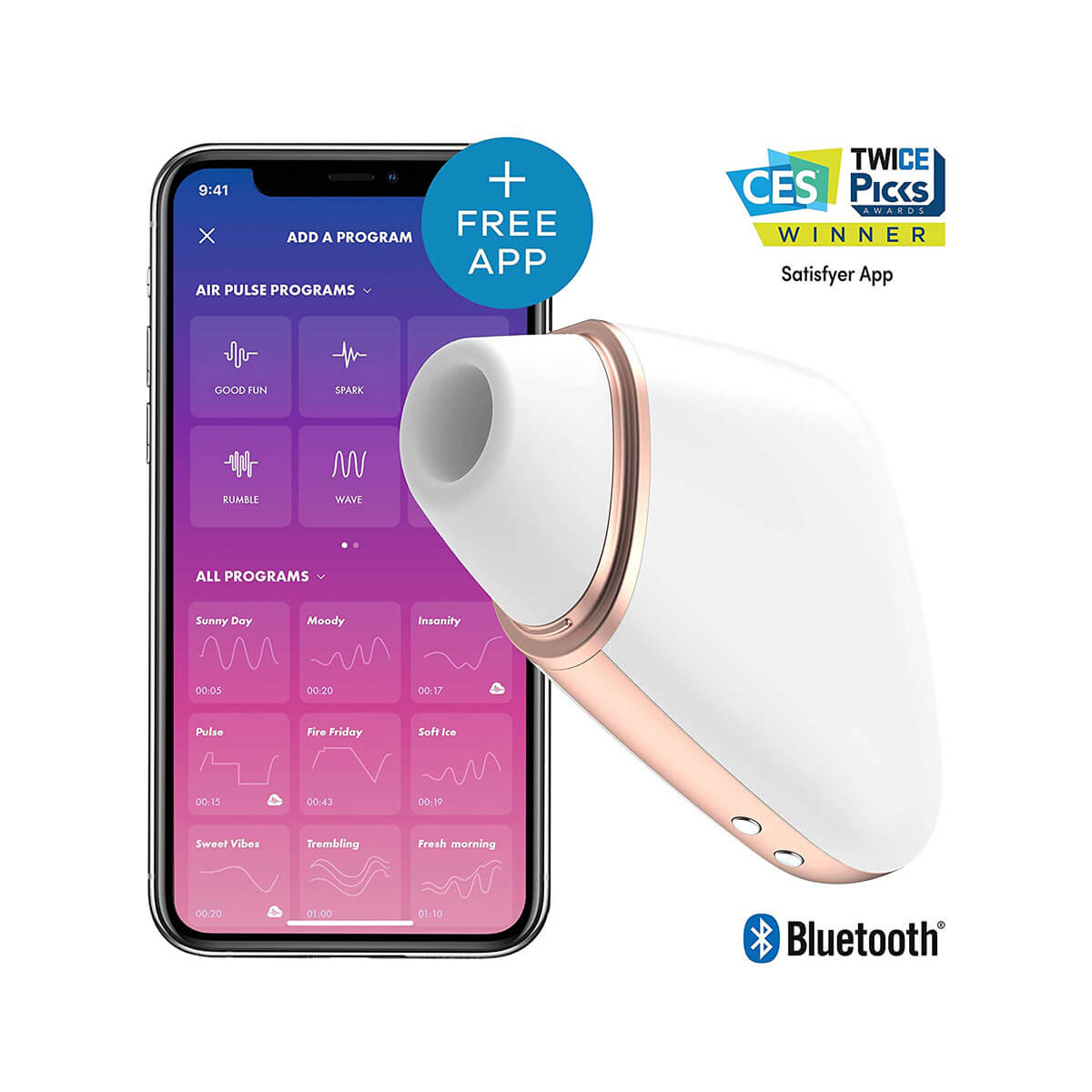 Estimulador Clitoriano Recarregável com 10 Modos de Vibração, 11 Intensidades de Sucção e Aplicativo - Satisfyer Love Triangle - 15