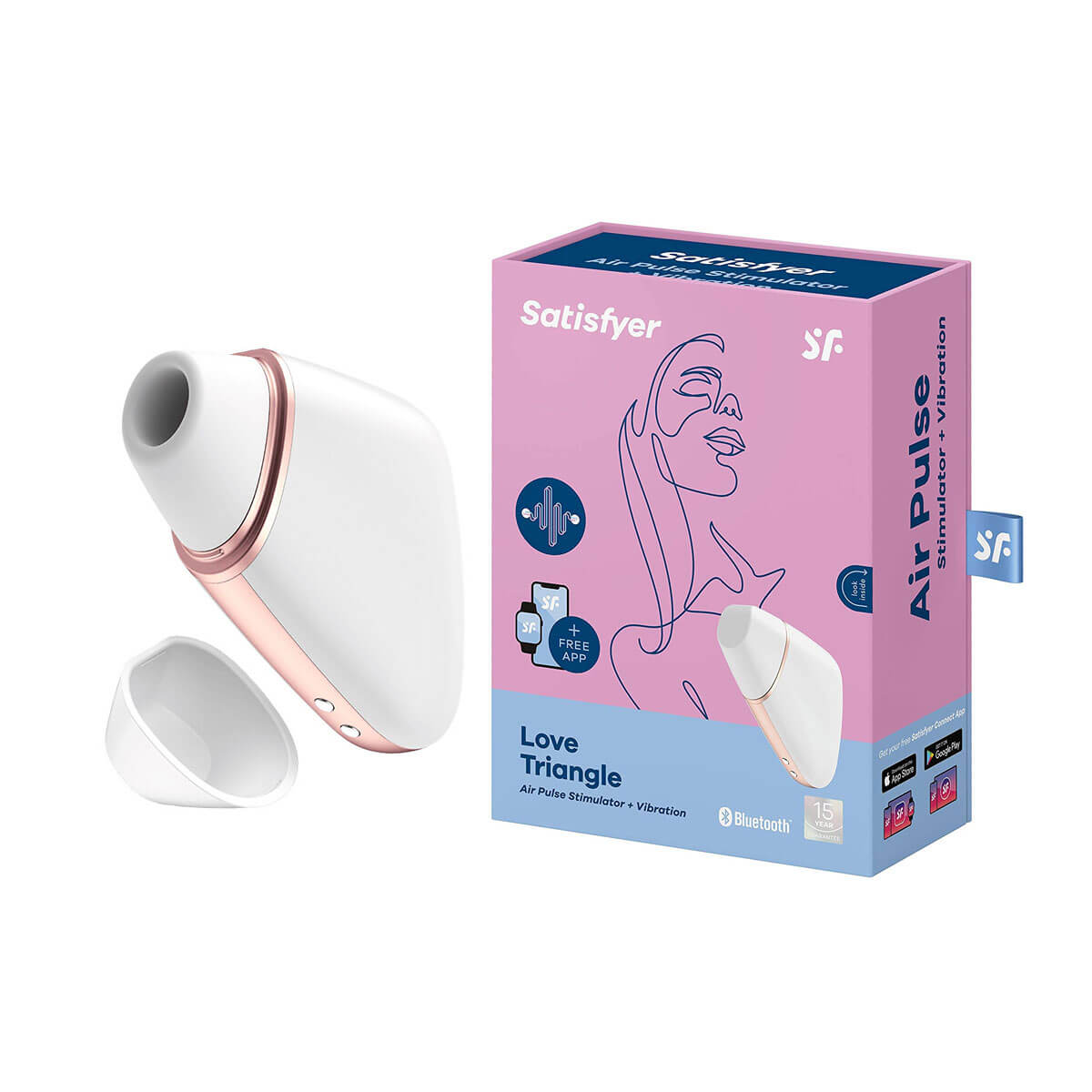 Estimulador Clitoriano Recarregável com 10 Modos de Vibração, 11 Intensidades de Sucção e Aplicativo - Satisfyer Love Triangle - 3