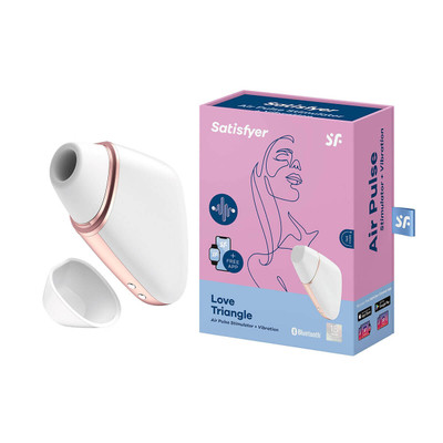 Foto 3 do produto Estimulador Clitoriano Recarregável com 10 Modos de Vibração, 11 Intensidades de Sucção e Aplicativo - Satisfyer Love Triangle