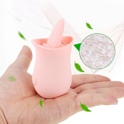 Foto 11 do produto Estimulador Clitoriano Recarregável em Formato de Rosa com 10 Modos de Vibrações em Movimentos de Língua - Vibrating Cunnilingus Massager | Disponível em 3 Cores