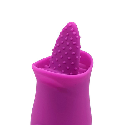 Foto 5 do produto Estimulador Clitoriano Recarregável em Formato de Rosa com 10 Modos de Vibrações em Movimentos de Língua - Vibrating Cunnilingus Massager | Disponível em 3 Cores