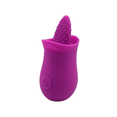 Foto 4 do produto Estimulador Clitoriano Recarregável em Formato de Rosa com 10 Modos de Vibrações em Movimentos de Língua - Vibrating Cunnilingus Massager | Disponível em 3 Cores