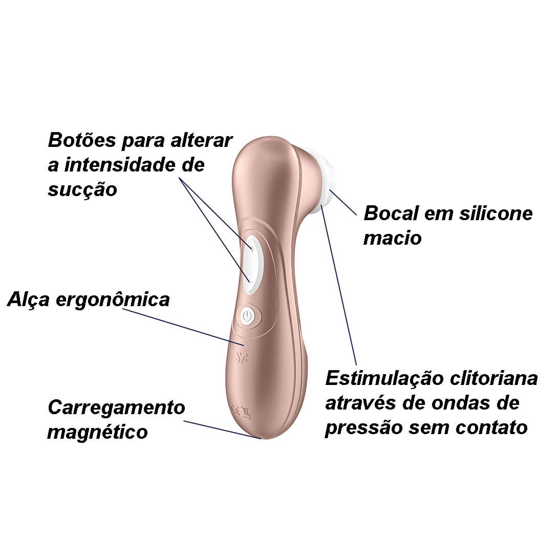 Estimulador Clitoriano Recarregável com 11 Níveis de Sucção e à Prova D'água - Satisfyer PRO² | 16,5 x 4,6 cm | Disponível em 3 Cores - 7