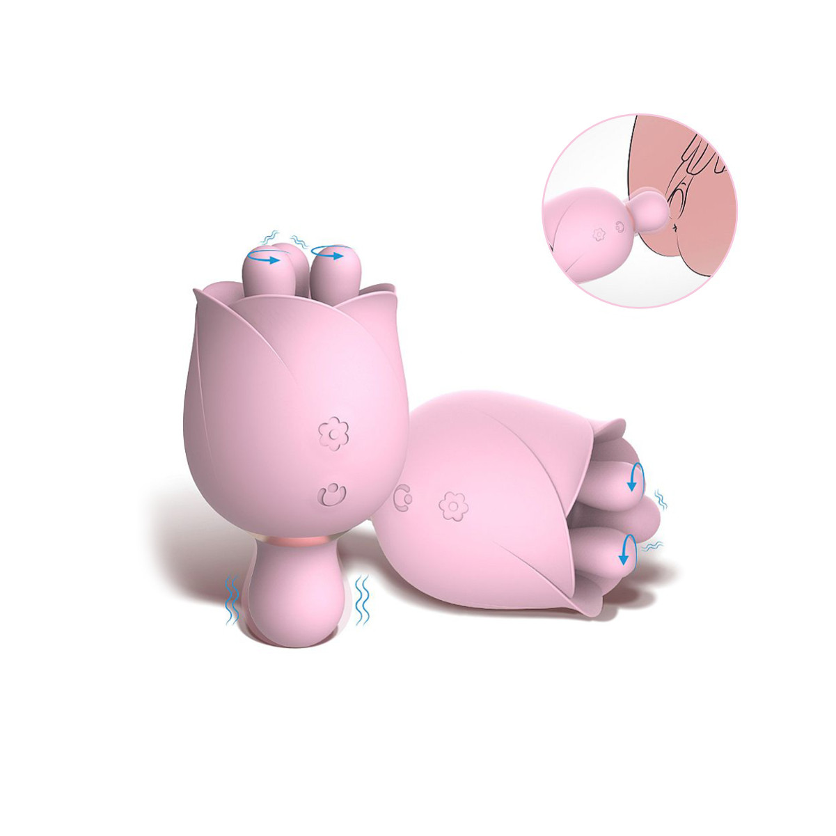 Estimulador Clitoriano em Silicone com Formato de Rosa, 9 Modos de Vibração e Recarregável - S-Hande Forget Me Not 2 | 10,6 x 5,7 cm | Disponível em 2 Cores - 5