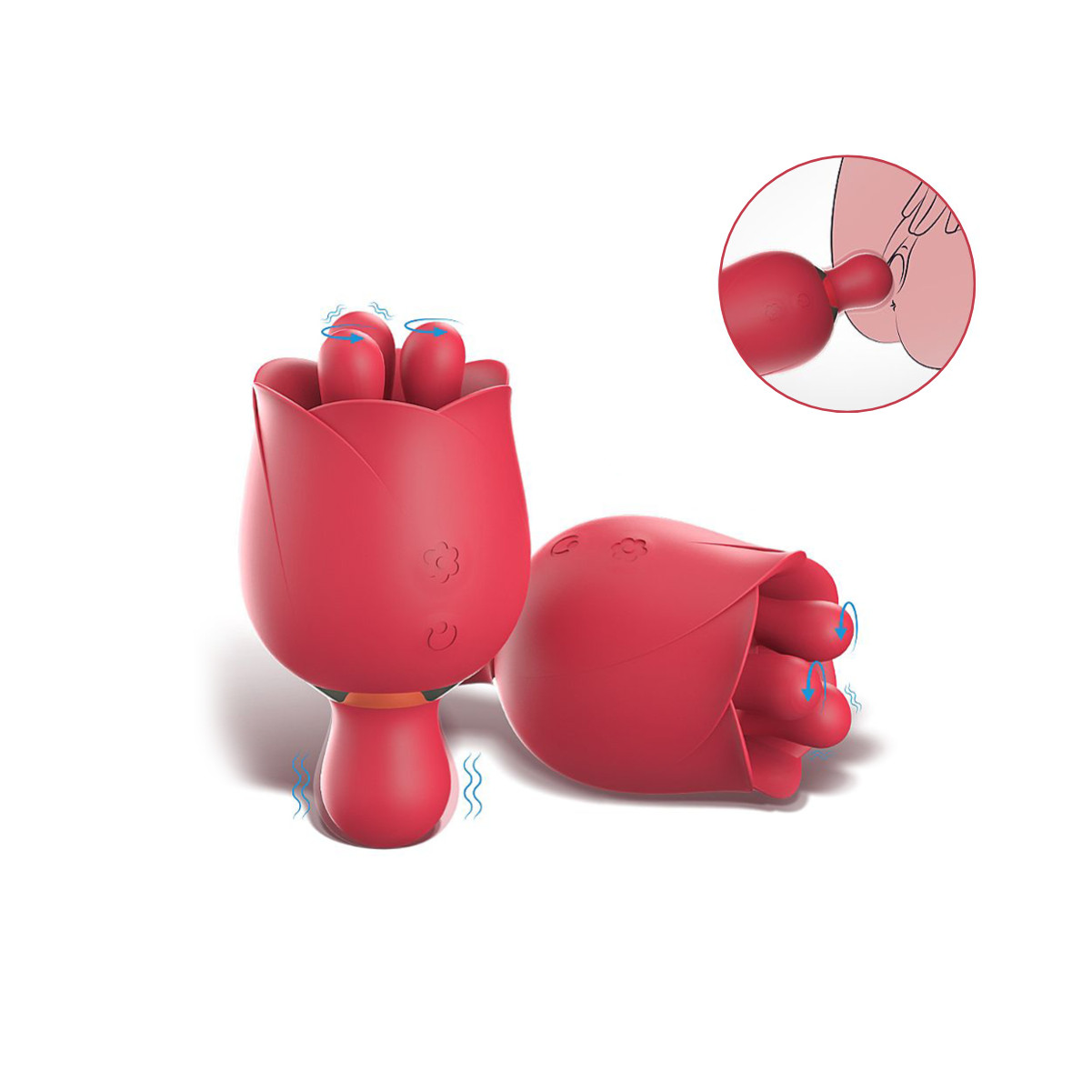 Estimulador Clitoriano em Silicone com Formato de Rosa, 9 Modos de Vibração e Recarregável - S-Hande Forget Me Not 2 | 10,6 x 5,7 cm | Disponível em 2 Cores - 8