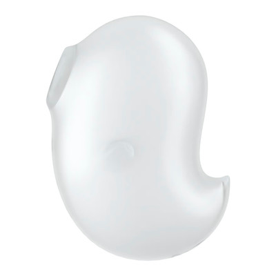 Foto 2 do produto Estimulador Clitoriano Recarregável em Silicone com 2 Motores, 11 Intensidades de Ondas de Pressão e 12 Modos de Vibração - Satisfyer Cutie Ghost | 9,0 x 5,6 cm | Cor: Branco