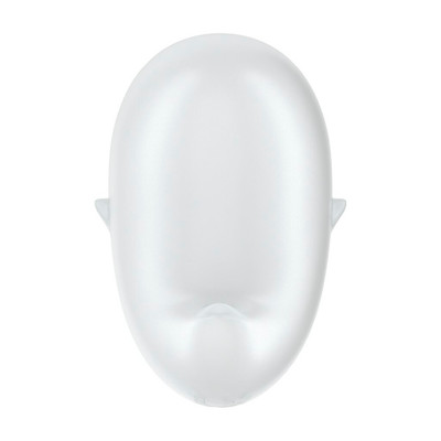 Foto 4 do produto Estimulador Clitoriano Recarregável em Silicone com 2 Motores, 11 Intensidades de Ondas de Pressão e 12 Modos de Vibração - Satisfyer Cutie Ghost | 9,0 x 5,6 cm | Cor: Branco