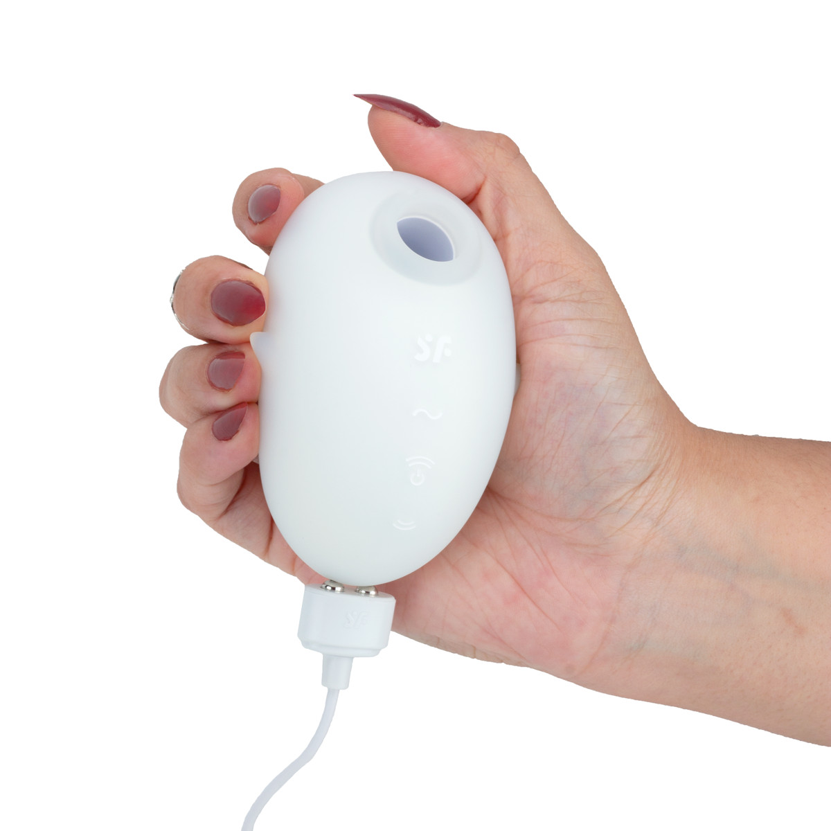 Estimulador Clitoriano Recarregável em Silicone com 2 Motores, 11 Intensidades de Ondas de Pressão e 12 Modos de Vibração - Satisfyer Cutie Ghost | 9,0 x 5,6 cm | Cor: Branco - 6