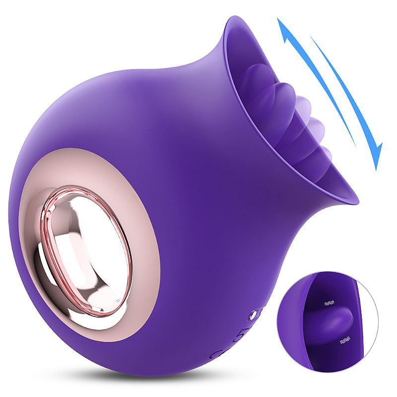 Estimulador Clitoriano Recarregável em Silicone com 9 Modos de Movimentação de Língua e 9 Modos de Vibração - S-Hande Cleópatra - 9,3 x 8 cm | Disponível em 2 Cores - 1