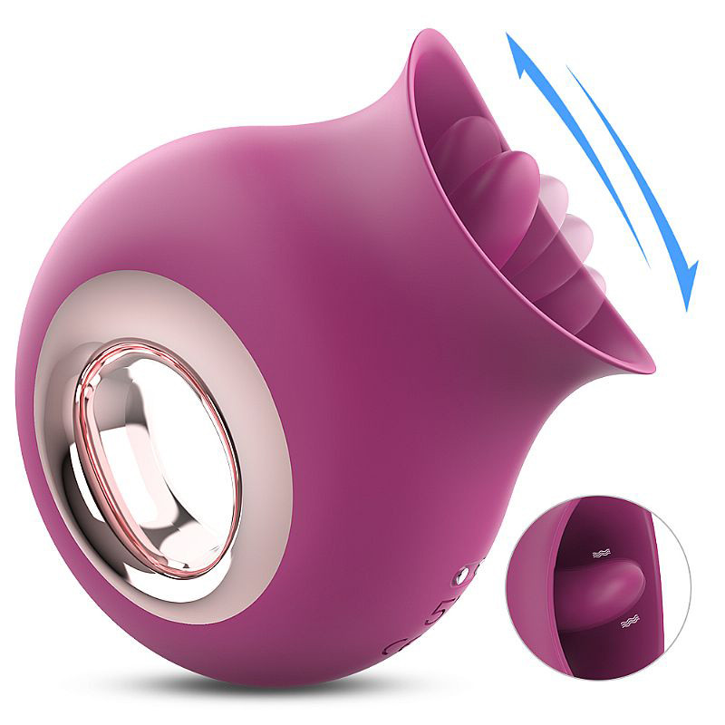 Estimulador Clitoriano Recarregável em Silicone com 9 Modos de Movimentação de Língua e 9 Modos de Vibração - S-Hande Cleópatra - 9,3 x 8 cm | Disponível em 2 Cores - 5