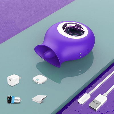 Foto 4 do produto Estimulador Clitoriano Recarregável em Silicone com 9 Modos de Movimentação de Língua e 9 Modos de Vibração - S-Hande Cleópatra - 9,3 x 8 cm | Disponível em 2 Cores