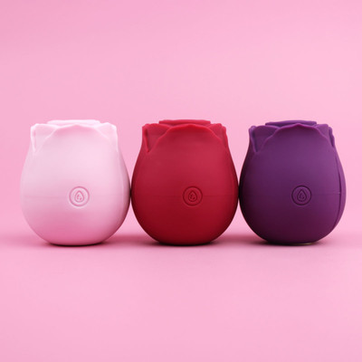Foto 1 do produto Estimulador Clitoriano Recarregável em Silicone com Formato de Rosa e 10 Modos de Pulsação - Happy Meeting | Disponível em 3 Cores