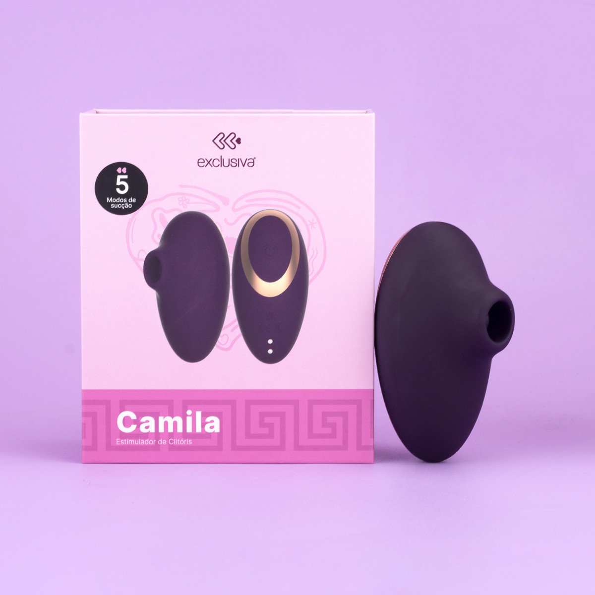 Estimulador Clitoriano em Silicone, 5 Tipos de Ondas de Pressão e Recarregável - Exclusiva Camila | 9,5 x 5,8 cm - 2