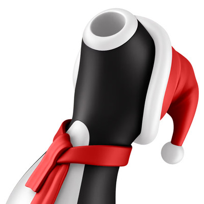 Foto 2 do produto Estimulador Sugador Clitoriano em Silicone com 11 Modos de Vibração e Recarregável - Satisfyer Penguin Holiday Edition | 12,5 x 4,6 cm