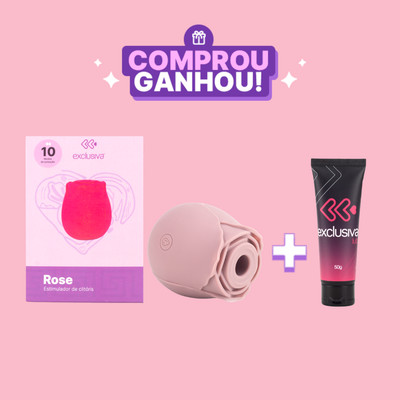 Estimulador Clitoriano em Silicone com Formato de Rosa, 10 Modos de Pulsação e Recarregável - Exclusiva Rose | 6,6 x 5,9 cm | Disponível em 3 Cores
