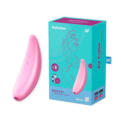 Foto 1 do produto Estimulador Clitoriano com Tecnologia de Sucção, Vibração e App - Satisfyer Curvy 3+ | 14 x 4,5 cm