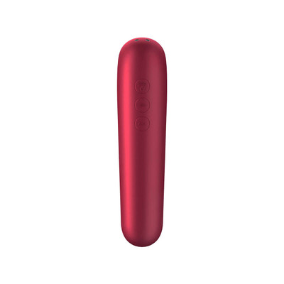 Foto 10 do produto Estimulador Clitoriano e Vibrador Recarregável em Silicone com 11 Modos de Sucção e Vibração - Satisfyer Dual Love