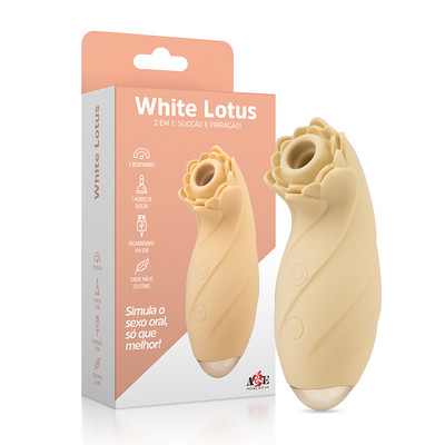 Foto 1 do produto Estimulador de Clitóris Recarregável com 7 Modos de Pulsação e 3 Modos de Intensidade - White Lotus | 13 x 4,1 cm