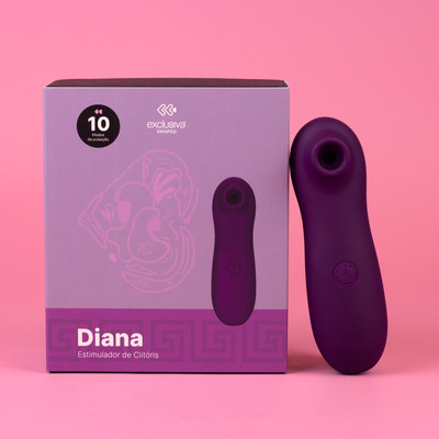 Estimulador Sugador de Clitóris em ABS com 10 Modos de Pulsação - Exclusiva Diana | 12,3 x 3,8 cm