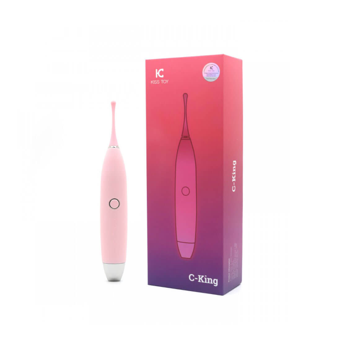 Estimulador de Clítoris Feito em Silicone com 5 Modos de Vibração Recarregável via Magnetismo - Kistoy C King - 19 x 2,7 cm | Disponível em 2 Cores - 7