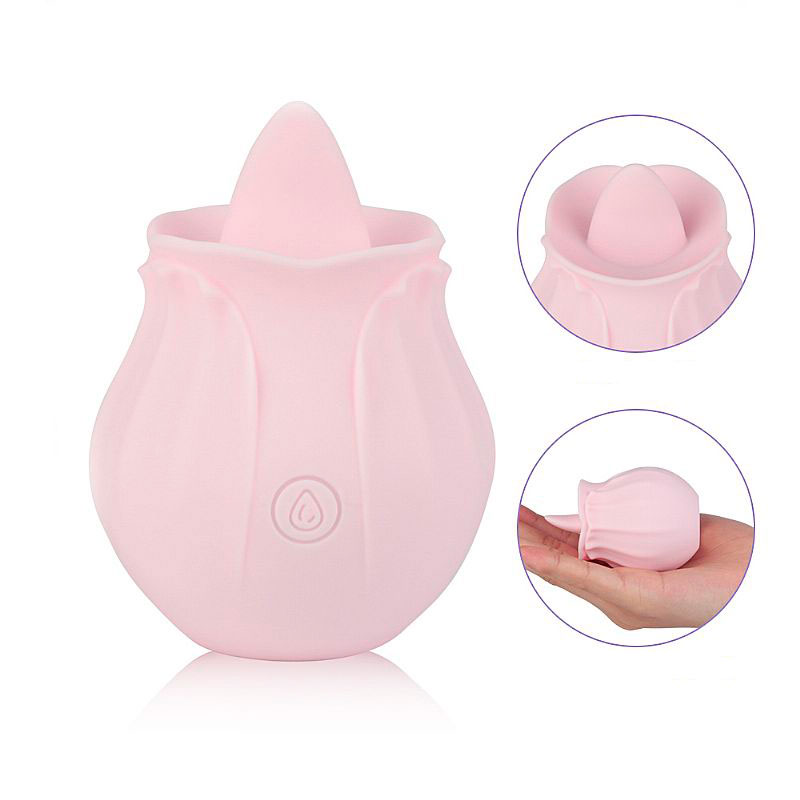 Estimulador de Clitóris em Formato de Rosa com Língua, Recarregável e 10 Modos Vibração - S-Hande Nectar | 7,8 x 5,3 cm - 7