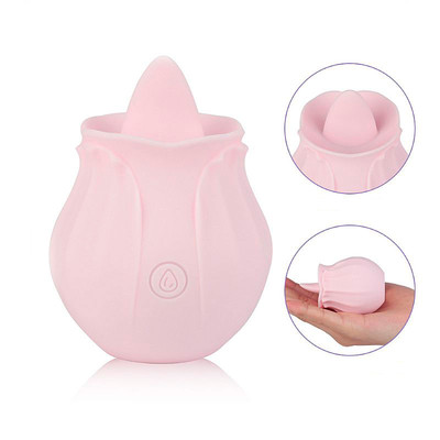 Estimulador de Clitóris em Formato de Rosa com Língua, Recarregável e 10 Modos Vibração - S-Hande Nectar | 7,8 x 5,3 cm