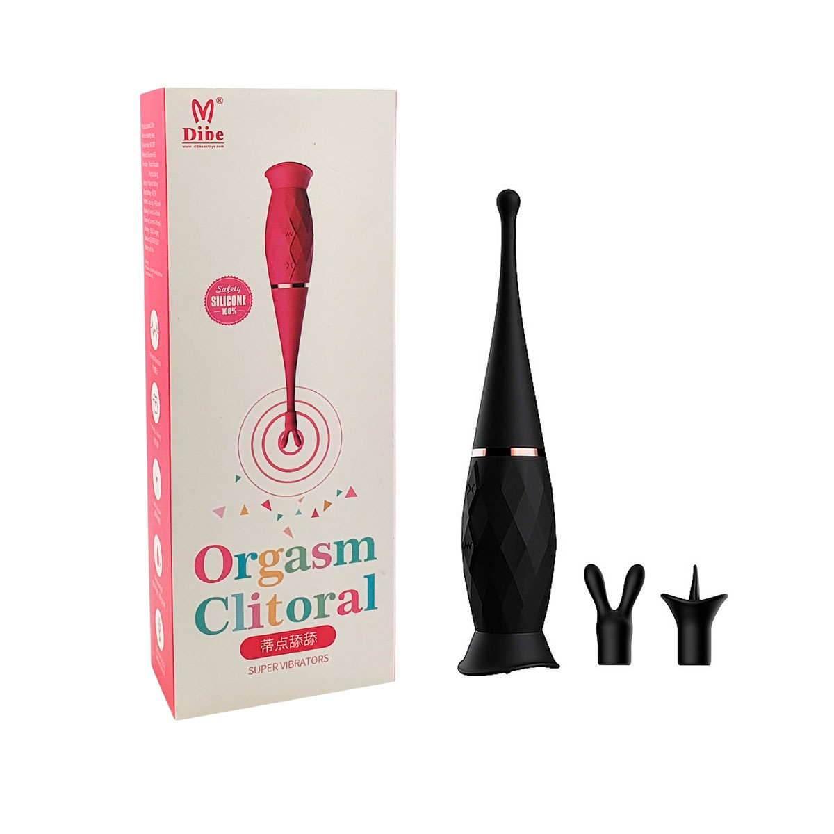 Estimulador de Clitóris com Língua, 7 Modos de Vibração e 2 Capas em Silicone - Dibe Orgasm Clitoral | 19,5 x 3,6 cm - 2