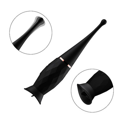 Estimulador de Clitóris com Língua, 7 Modos de Vibração e 2 Capas em Silicone - Dibe Orgasm Clitoral | 19,5 x 3,6 cm
