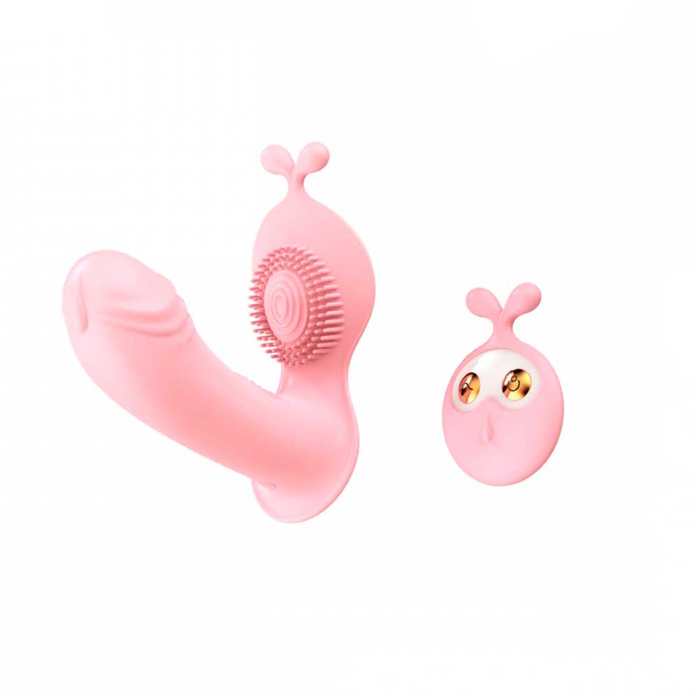 Vibrador Estimulador de Ponto G e Clitóris, Recarregável com 10 Modos de Vibração e Controle Remoto Sem Fio - Lilo Cute Rabbit | 10 x 3,6 cm | Disponível em 2 Cores - 2