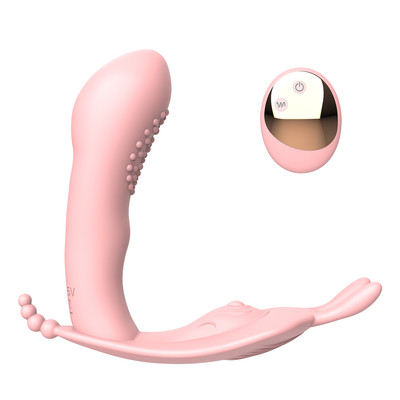 Foto 2 do produto Estimulador de Clitóris e Períneo com Penetrador de Ponto G, Recarregável, 10 Modos de Vibração e Controle Remoto sem Fio - Jenny Rabbit Wearable Vibrator | 8,5 x 3 cm