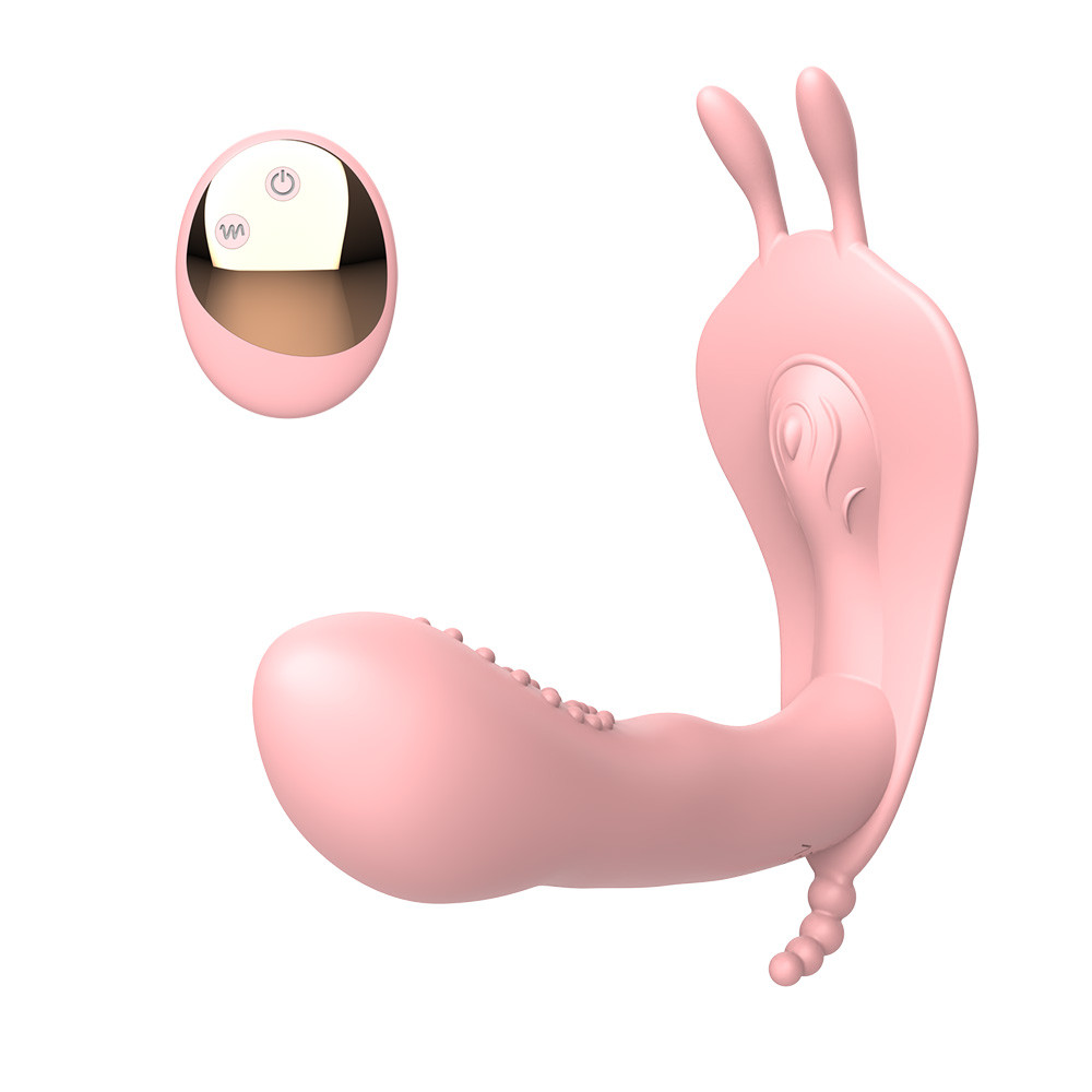 Estimulador de Clitóris e Períneo com Penetrador de Ponto G, Recarregável, 10 Modos de Vibração e Controle Remoto sem Fio - Jenny Rabbit Wearable Vibrator | 8,5 x 3 cm - 8