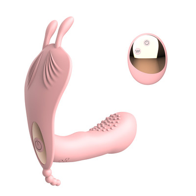 Estimulador de Clitóris e Períneo com Penetrador de Ponto G, Recarregável, 10 Modos de Vibração e Controle Remoto sem Fio - Jenny Rabbit Wearable Vibrator | 8,5 x 3 cm