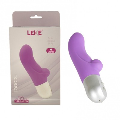 Foto 1 do produto Estimulador de Clitóris e Ponto G Recarregável em Silicone com 10 Modos de Vibrações  - Leke Antlers | 7 x 3,2 cm