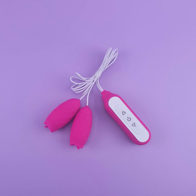 Foto 2 do produto Estimulador de Clítoris Recarregável com 2 Cápsulas Vibratórias em Silicone, 9 Modos de Vibração e Controle Remoto com Fio - S-Hande Chomper | Disponível em 2 cores